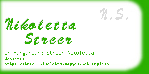 nikoletta streer business card